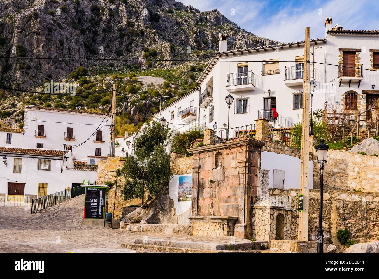 Villaluenga del Rosario located at an altitude of 858 meters, being the highest and, in turn, the smallest town in the province of Cádiz. Villaluenga Stock Photo