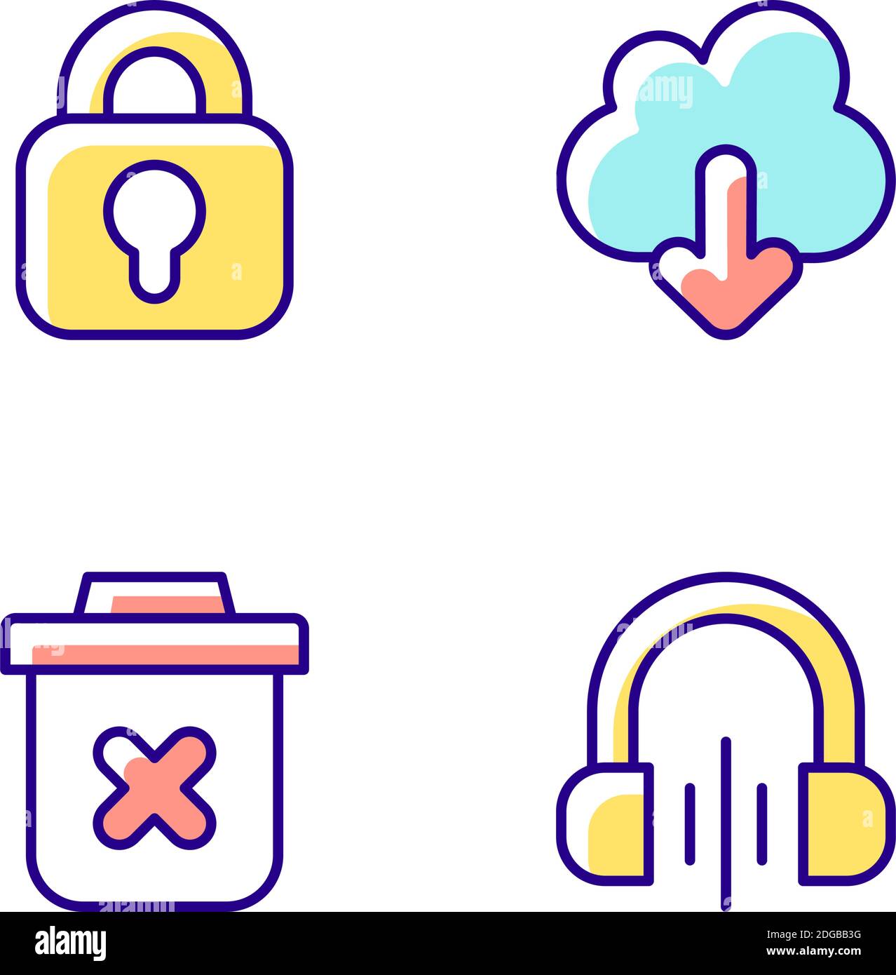 Modern interface RGB color icons set Stock Vector