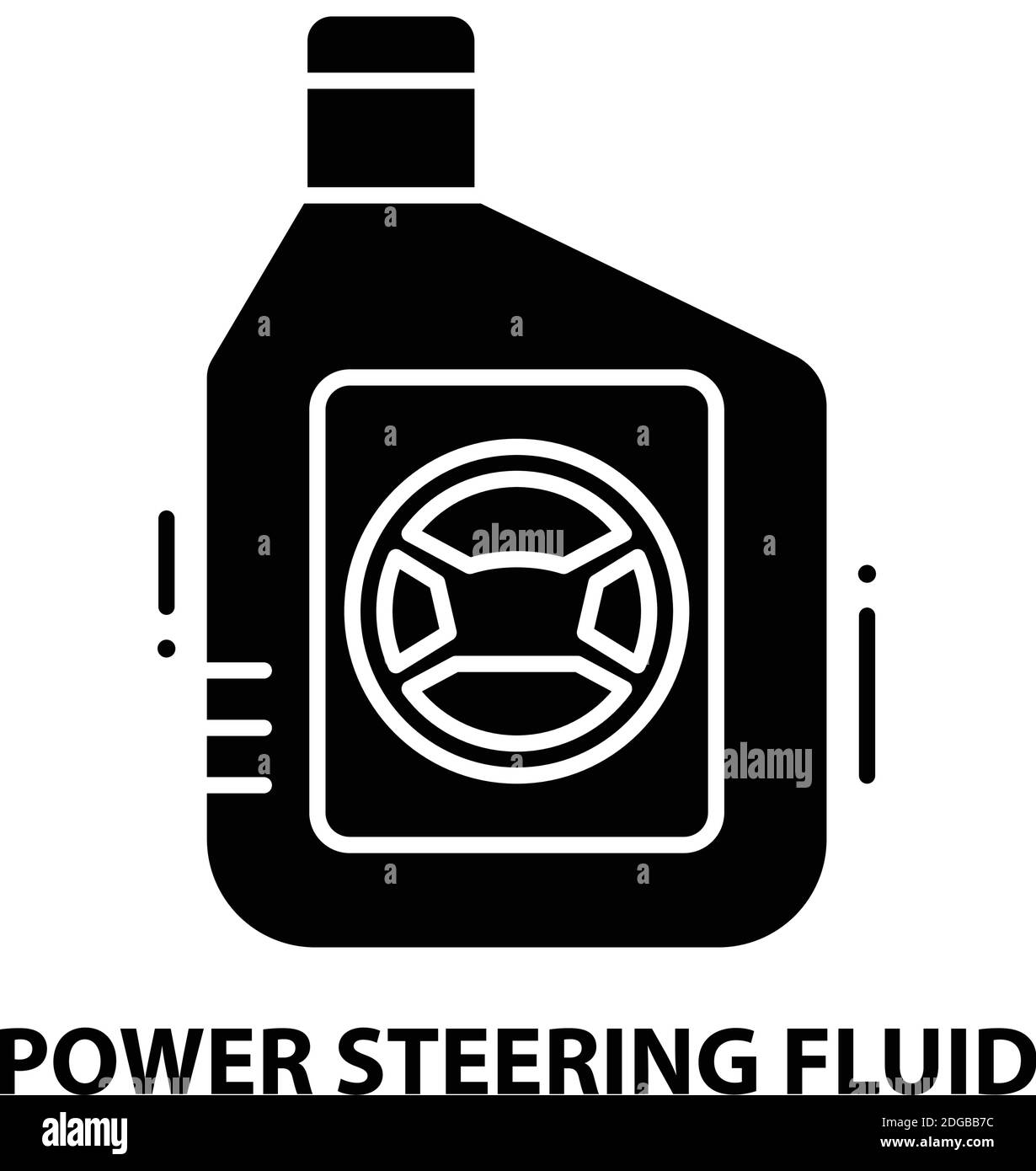 power steering fluid icon, black vector sign with editable strokes