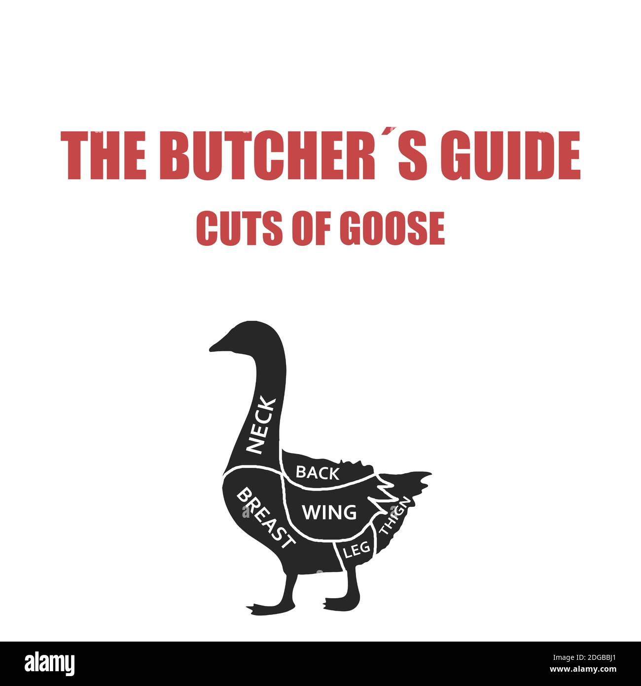 Goose Cut of meat . Butcher diagram, schemem Stock Photo Alamy