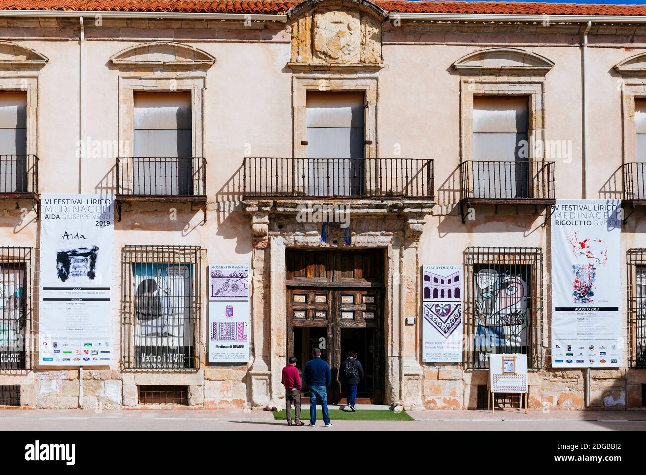 Ducal Palace - Palacio Ducal,residence of the Dukes of Medinaceli. Plaza Mayor - Main square. Currently multidisciplinary space dedicated to art, Medi Stock Photo