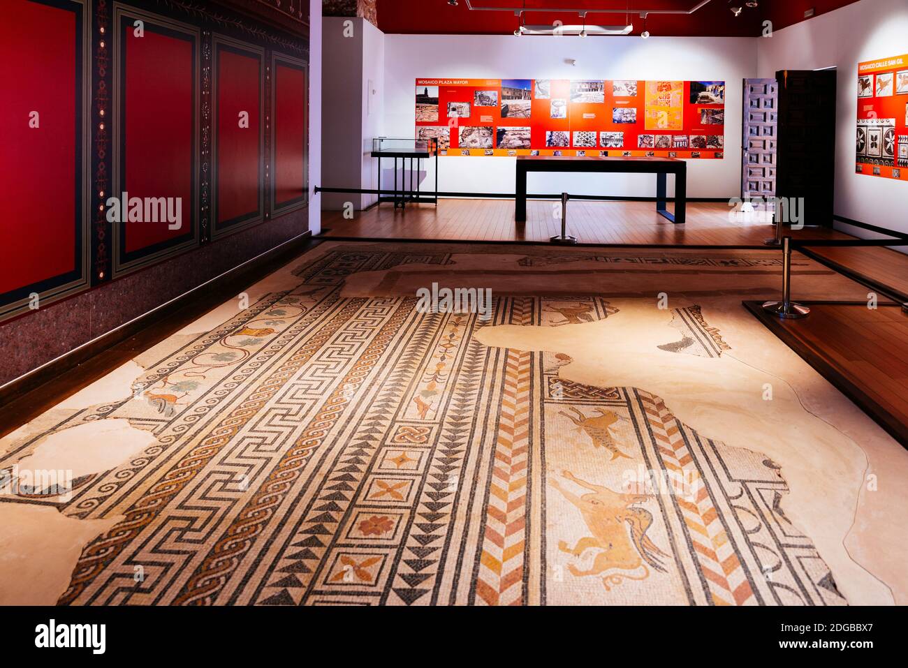 Mosaic of San Gil, exposed in one of the rooms of the Ducal Palace, dates from the 2nd century. Ducal Palace - Palacio Ducal. Currently multidisciplin Stock Photo