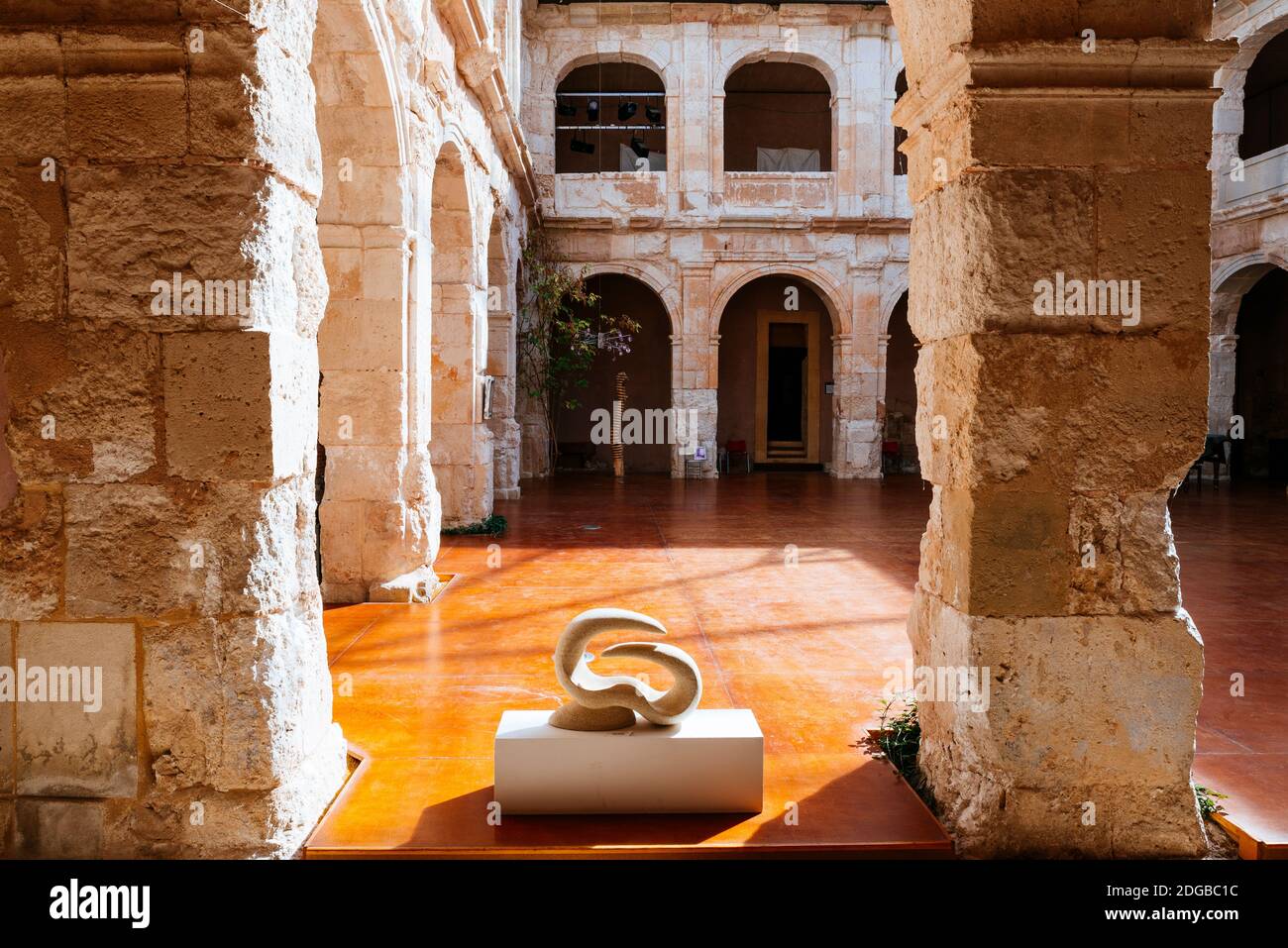 View of the arcaded courtyard of Ducal Palace - Palacio Ducal,residence of the Dukes of Medinaceli. Currently multidisciplinary space dedicated to art Stock Photo
