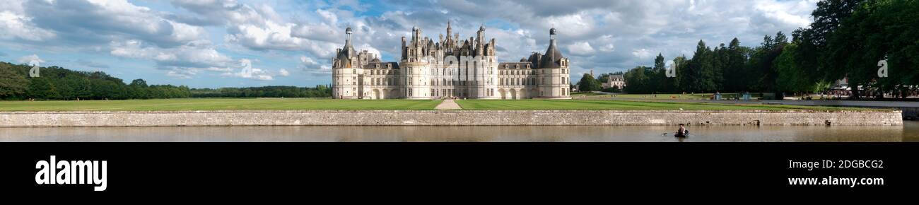 Facade of a castle, Chateau De Chambord, Chambord, Loire-Et-Cher, Loire Valley, France Stock Photo