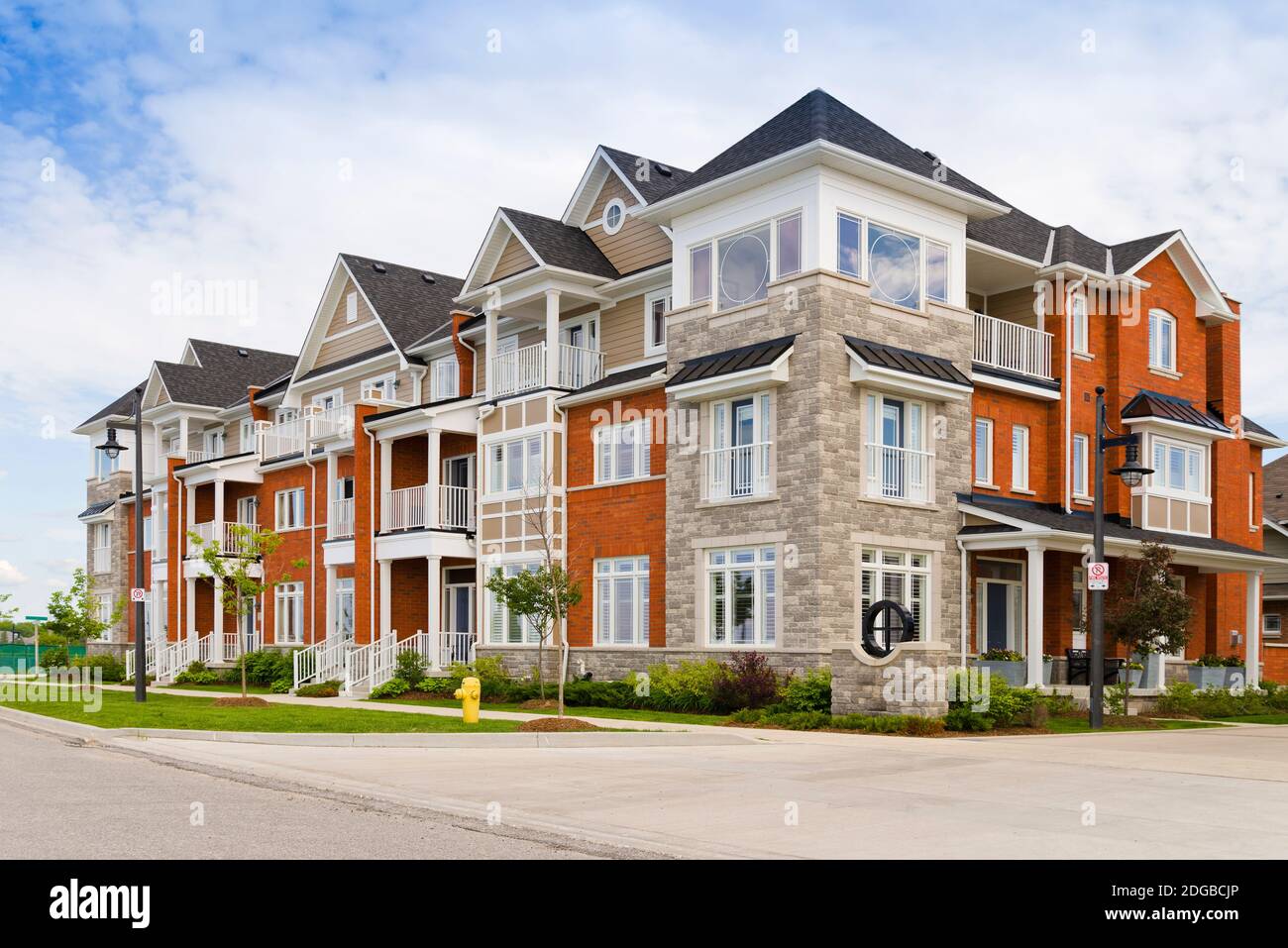 Facade of an apartment, Collingwood, Simcoe County, Ontario, Canada Stock Photo