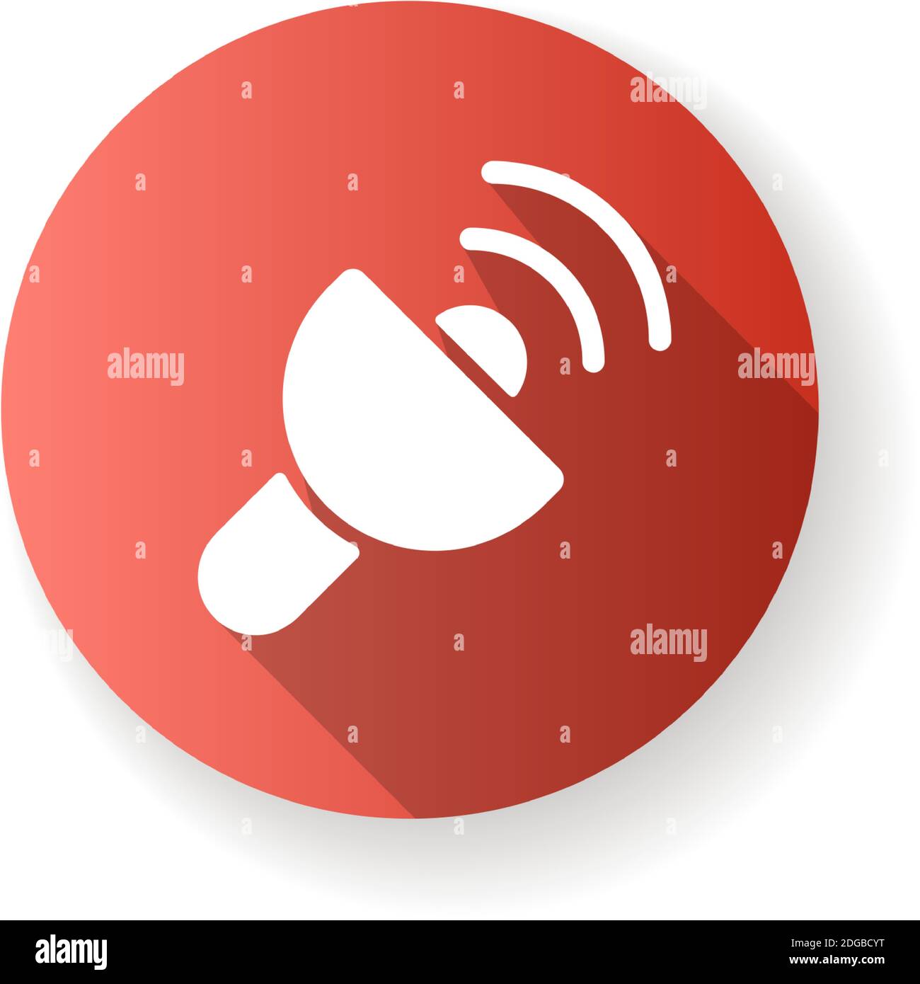 Lantern app red flat design long shadow glyph icon Stock Vector