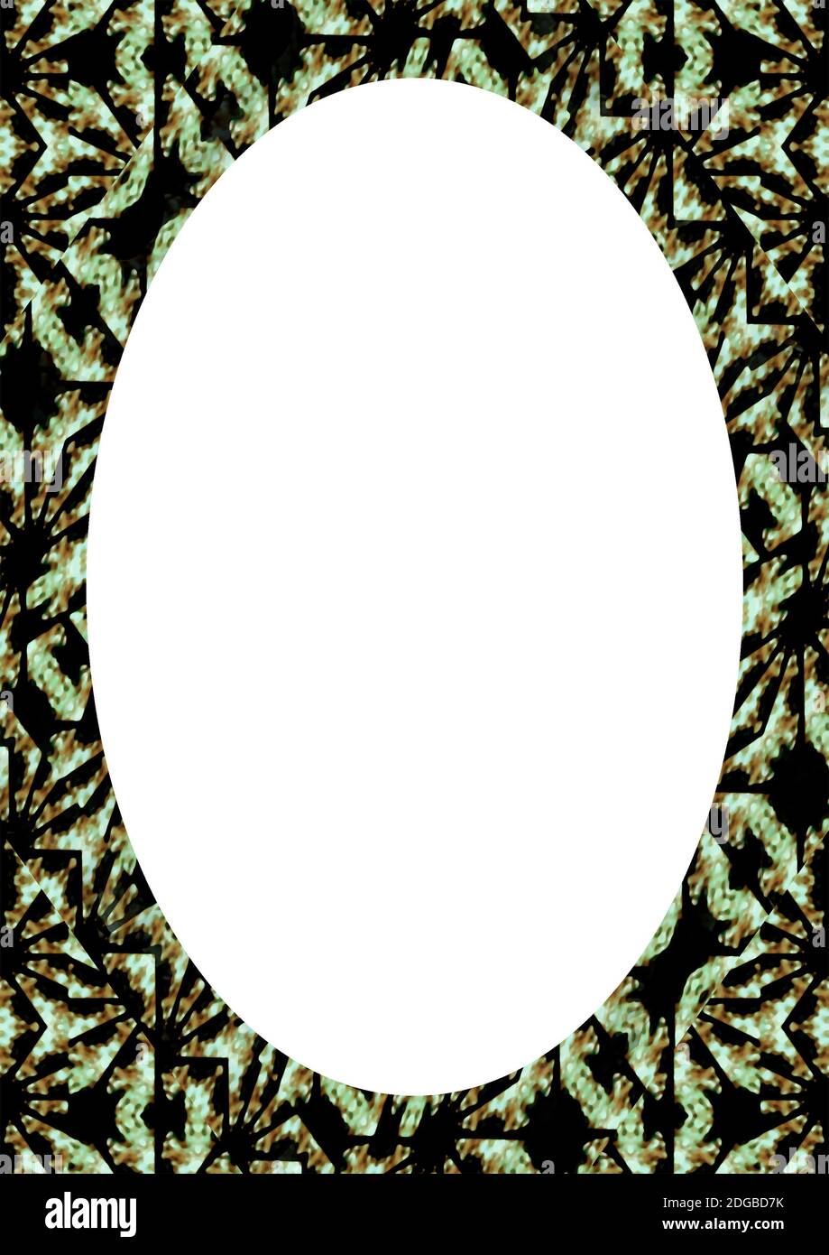 Blank Frame With Decorated Rounded Borders Stock Photo