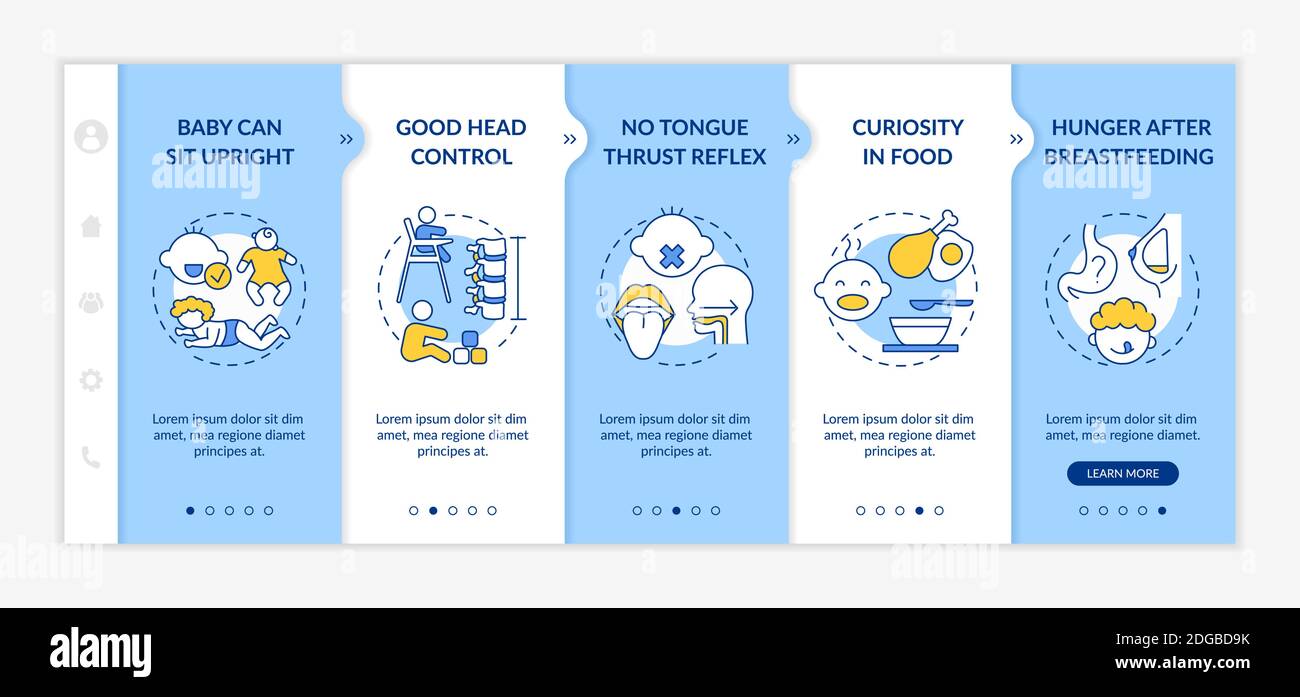 Introducing baby food requirements onboarding vector template Stock Vector