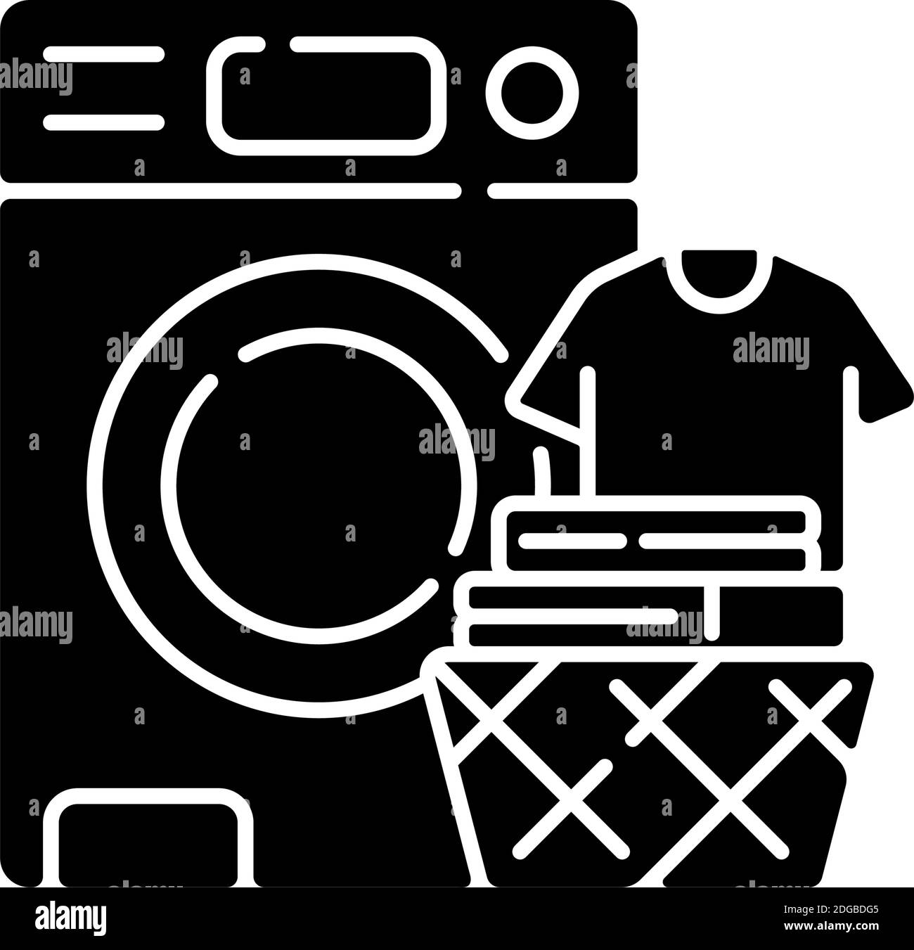 Doing laundry black glyph icon Stock Vector Image & Art Alamy
