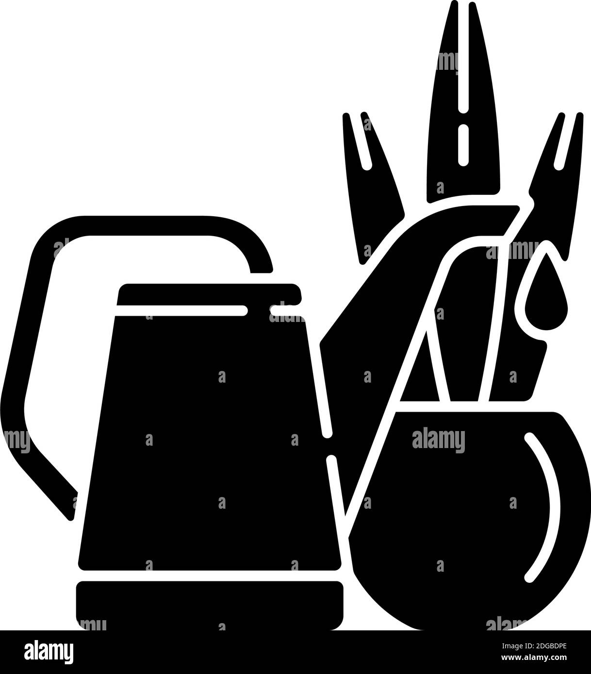 Watering plants black glyph icon Stock Vector Image & Art - Alamy