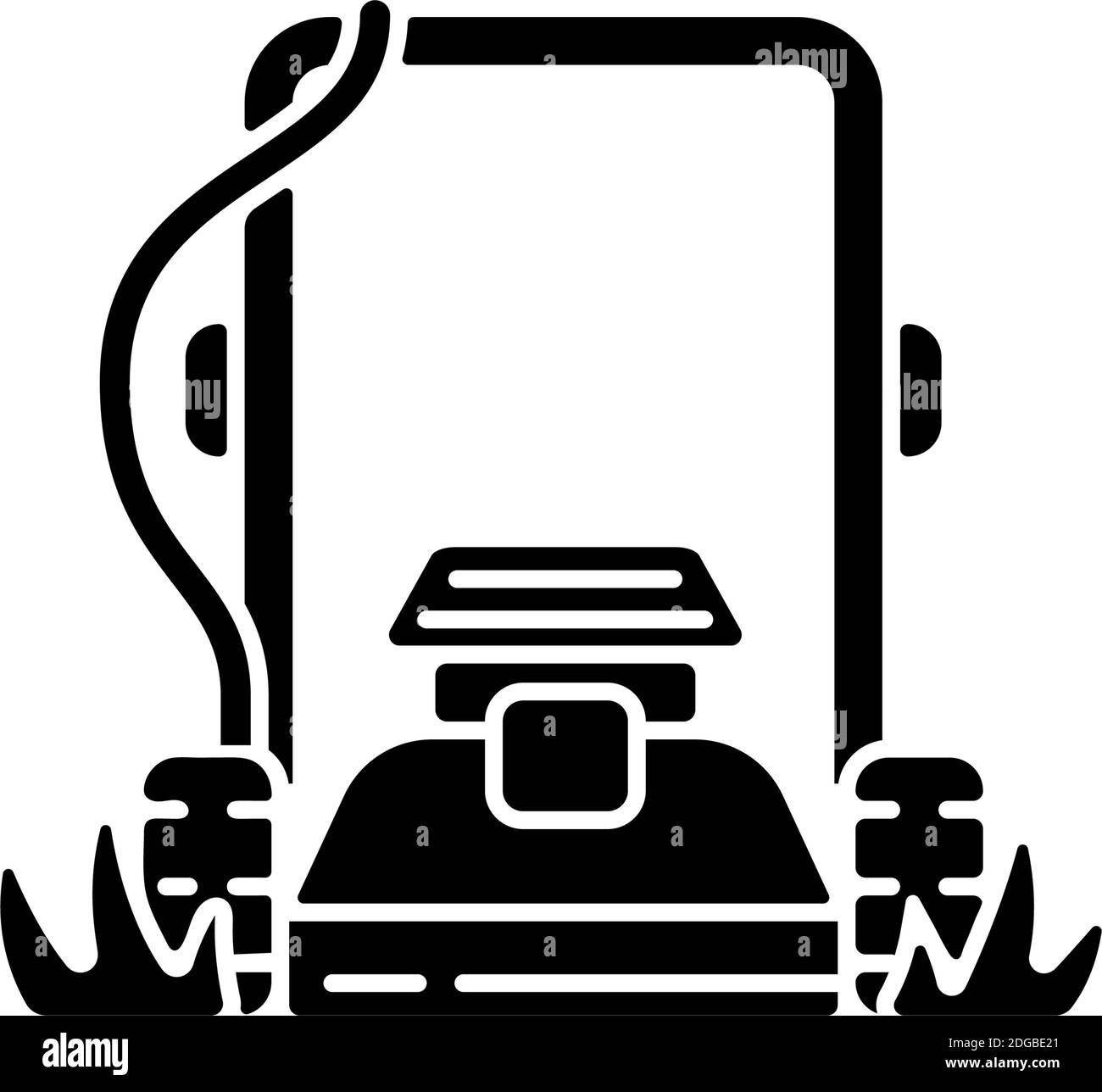 Lawn mowing black glyph icon Stock Vector Image & Art Alamy