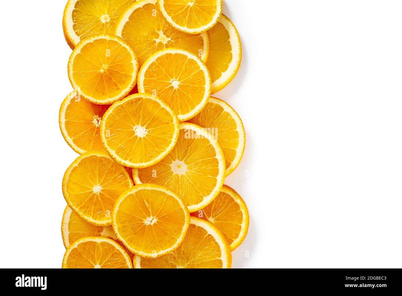 Stripe of citrus slices pattern on white Stock Photo