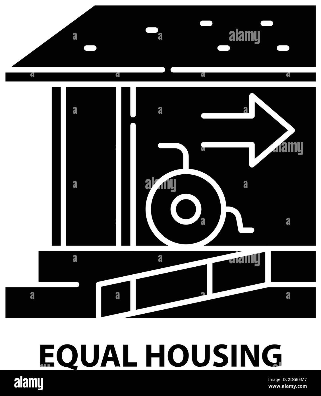 equal housing opportunity icon, black vector sign with editable strokes
