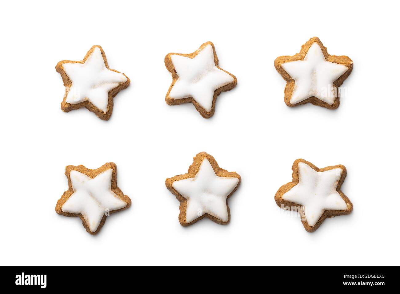 Icing gingerbread stars. Traditional Christmas cookies isolated on ...