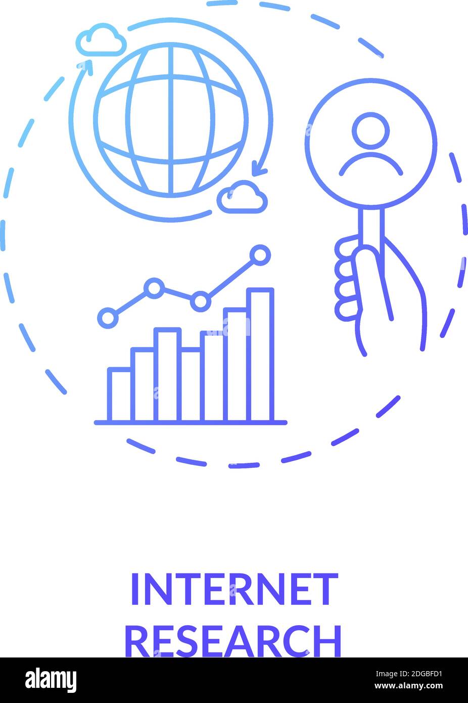 Internet research blue gradient concept icon Stock Vector Image & Art ...