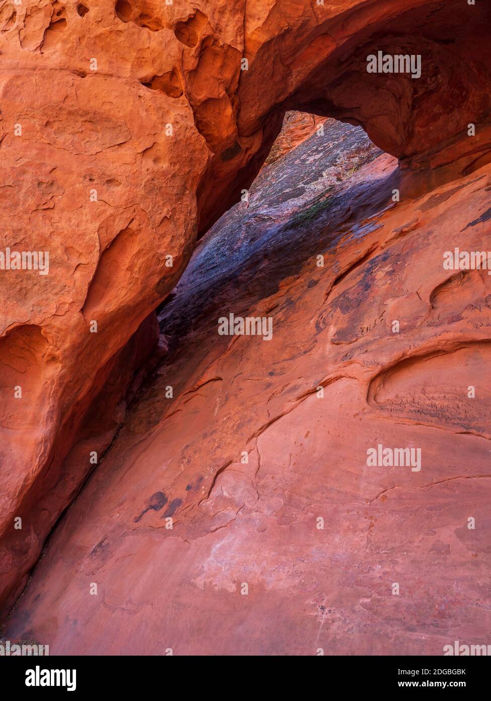 Keyhole arch near Pioneer Names trail, Snow Canyon State Park, Saint