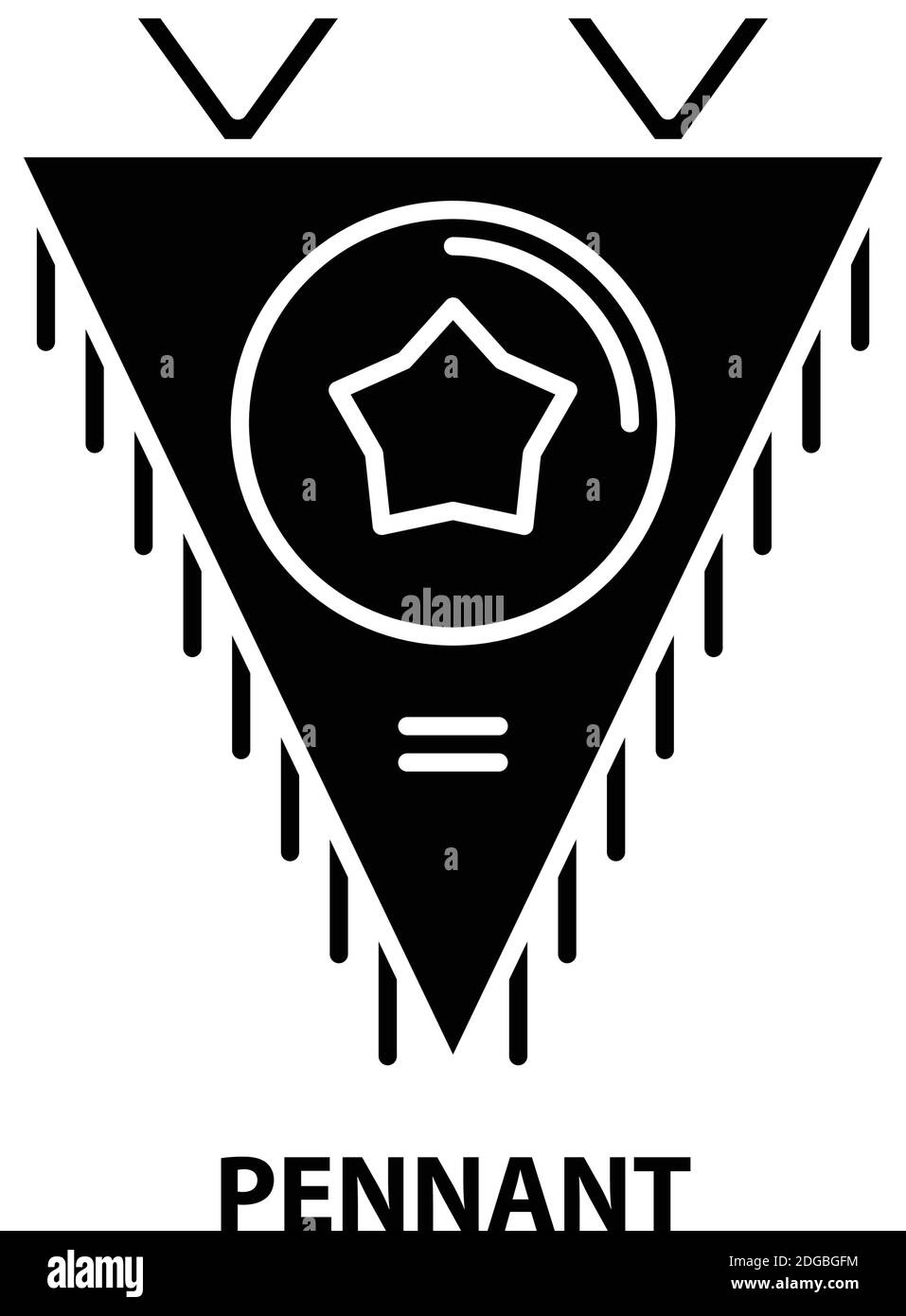 pennant icon, black vector sign with editable strokes, concept illustration Stock Vector Image