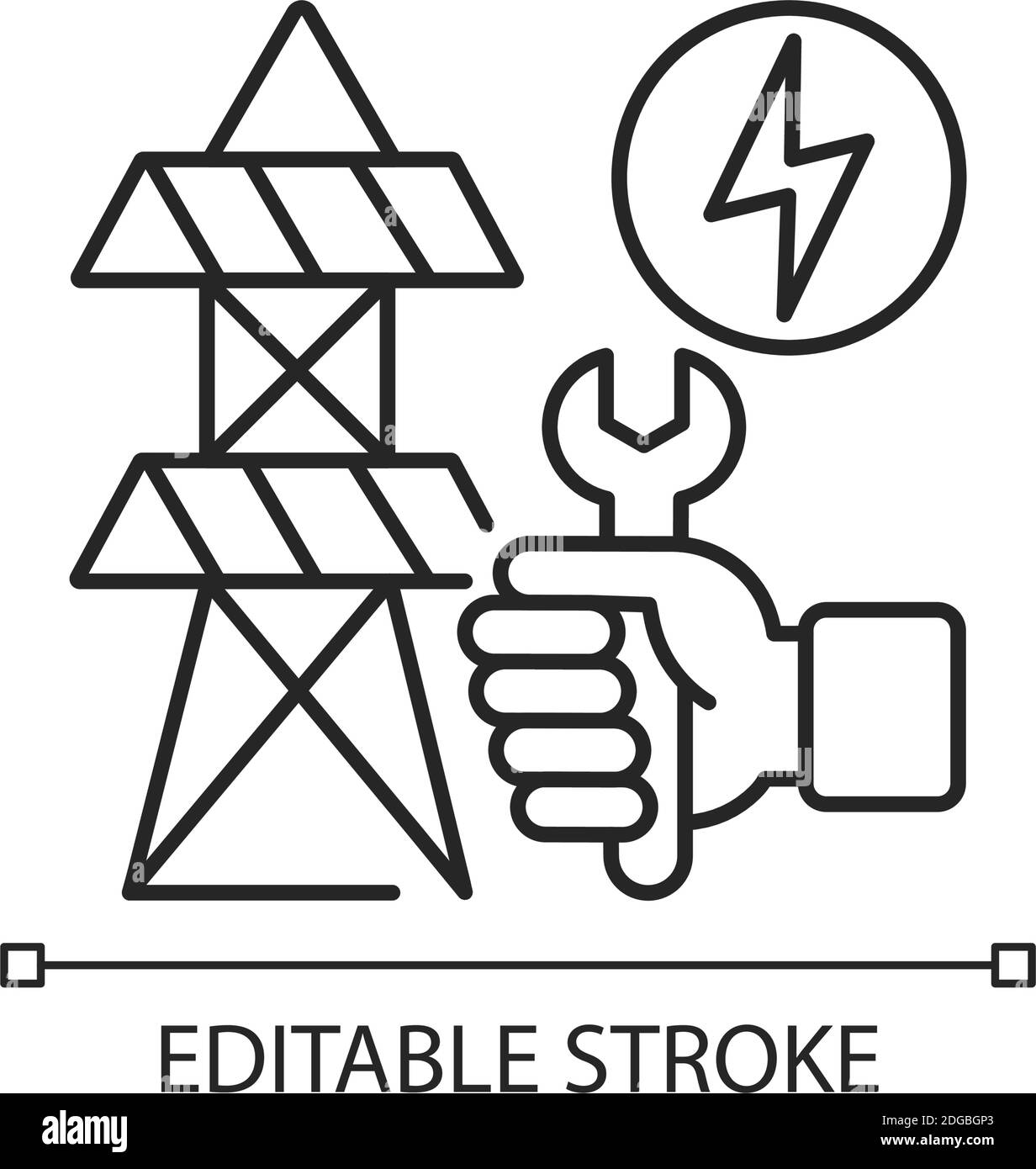 Repairing power lines linear icon Stock Vector Image & Art Alamy