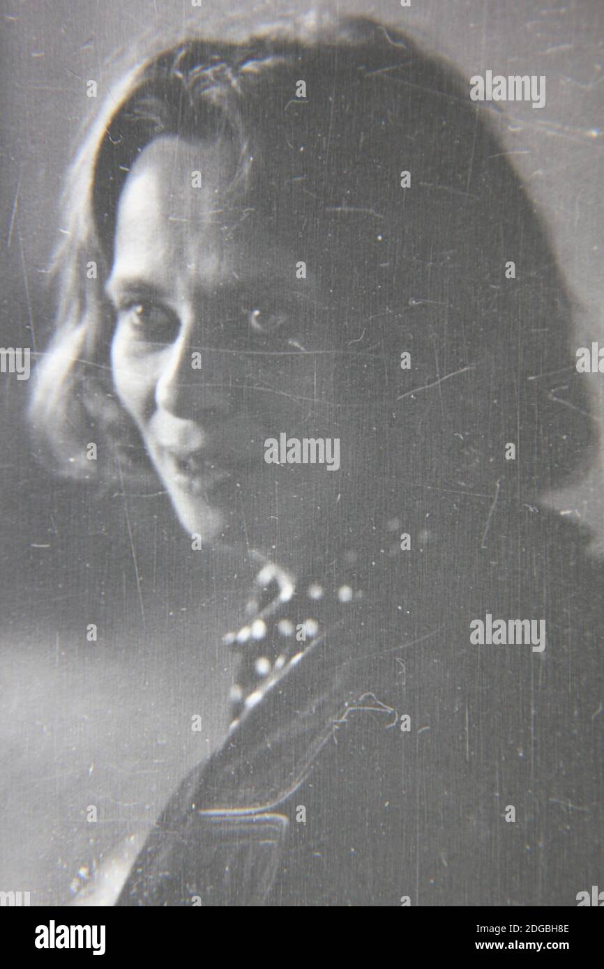 Fine 1970s vintage black and white photography of a head shot of a ...