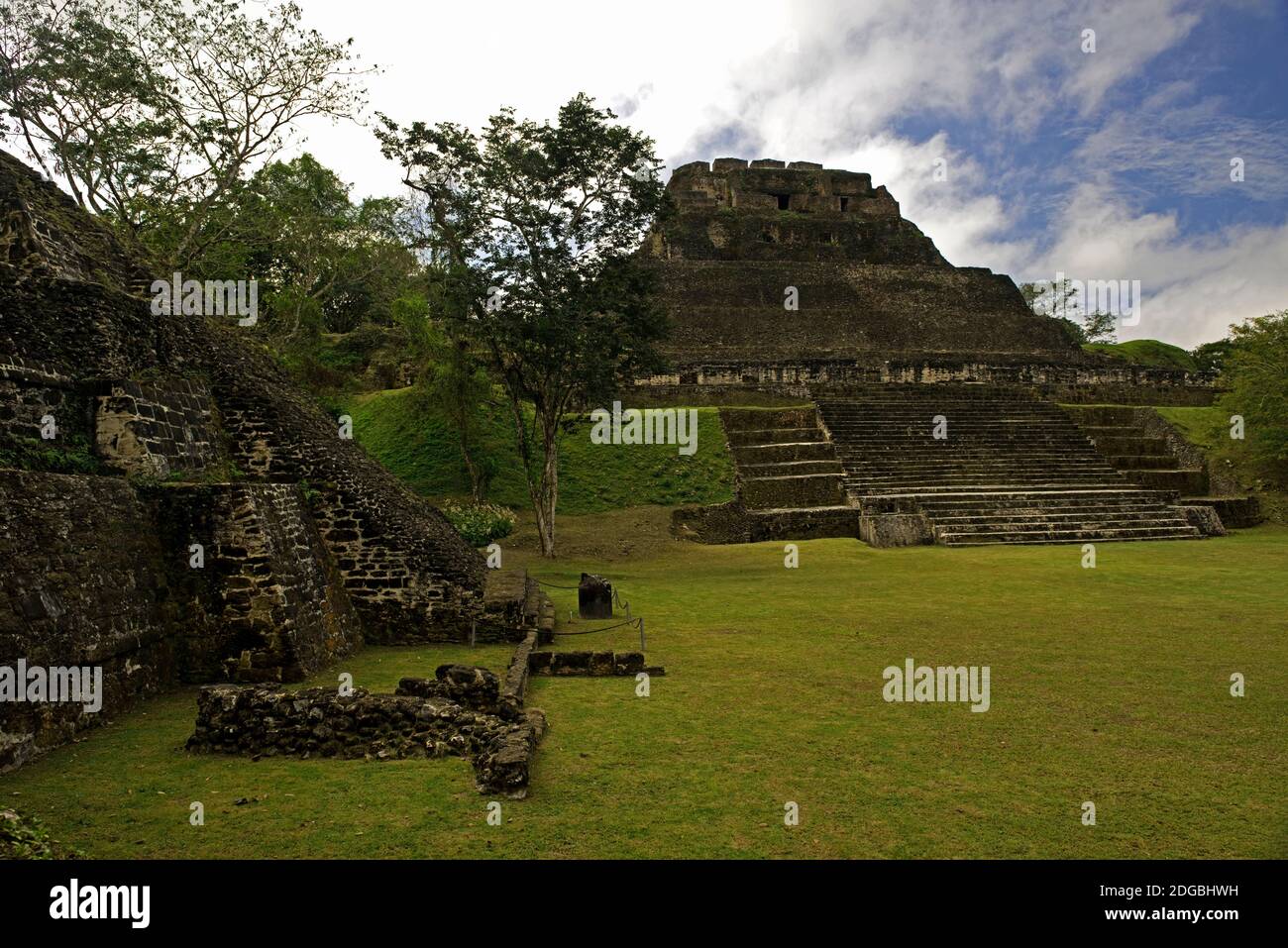 El Castillo pyramid at Xunantunich ancient Maya archaeological site, Cayo District, Belize Stock Photo