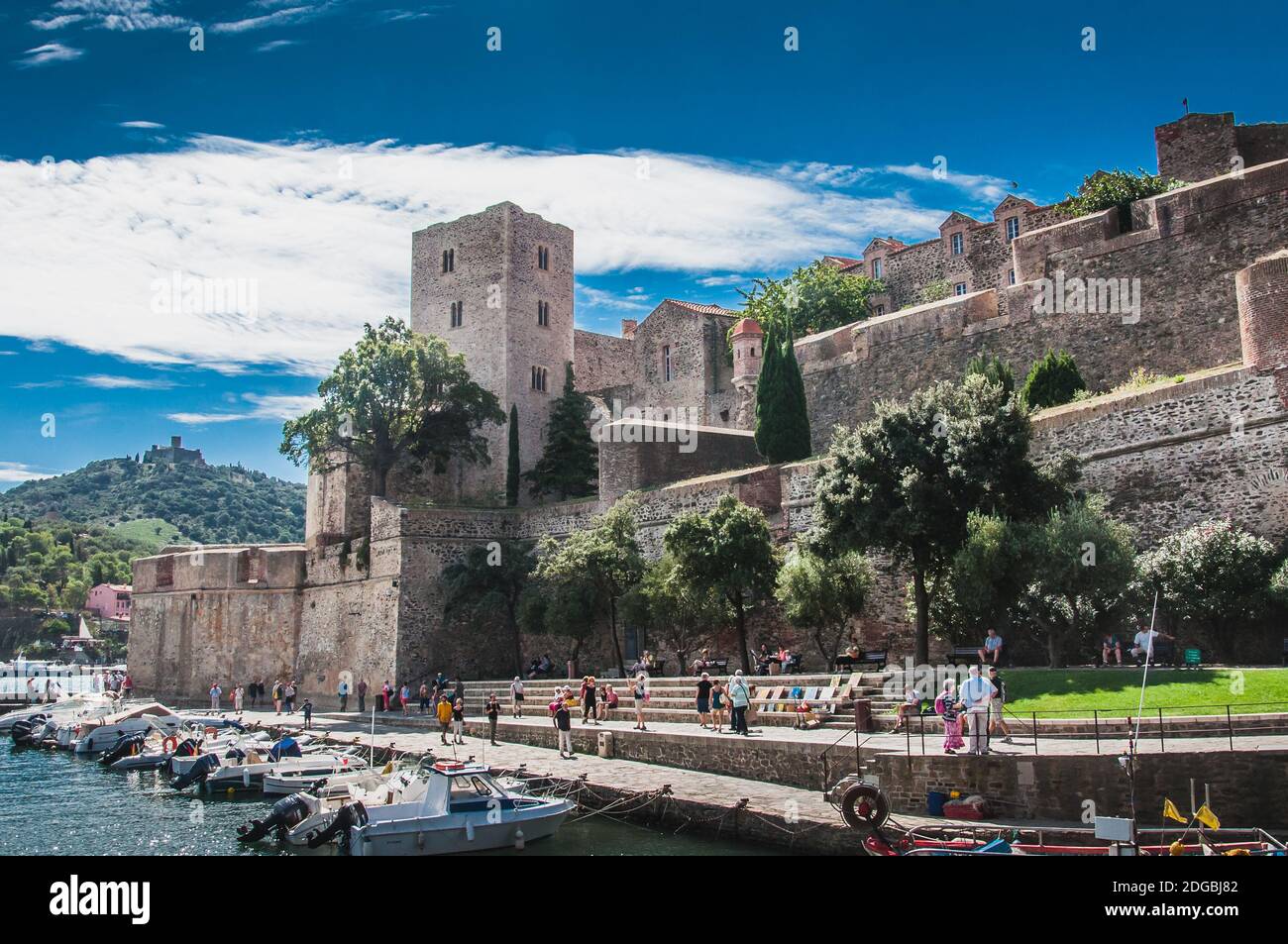 Royal Castle Collioure in the Pyrenees-Orientales, France Stock Photo