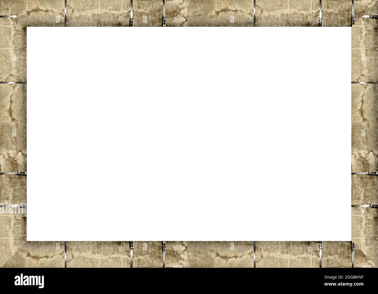 White Landscape Frame With Wooden Edges Stock Photo - Alamy