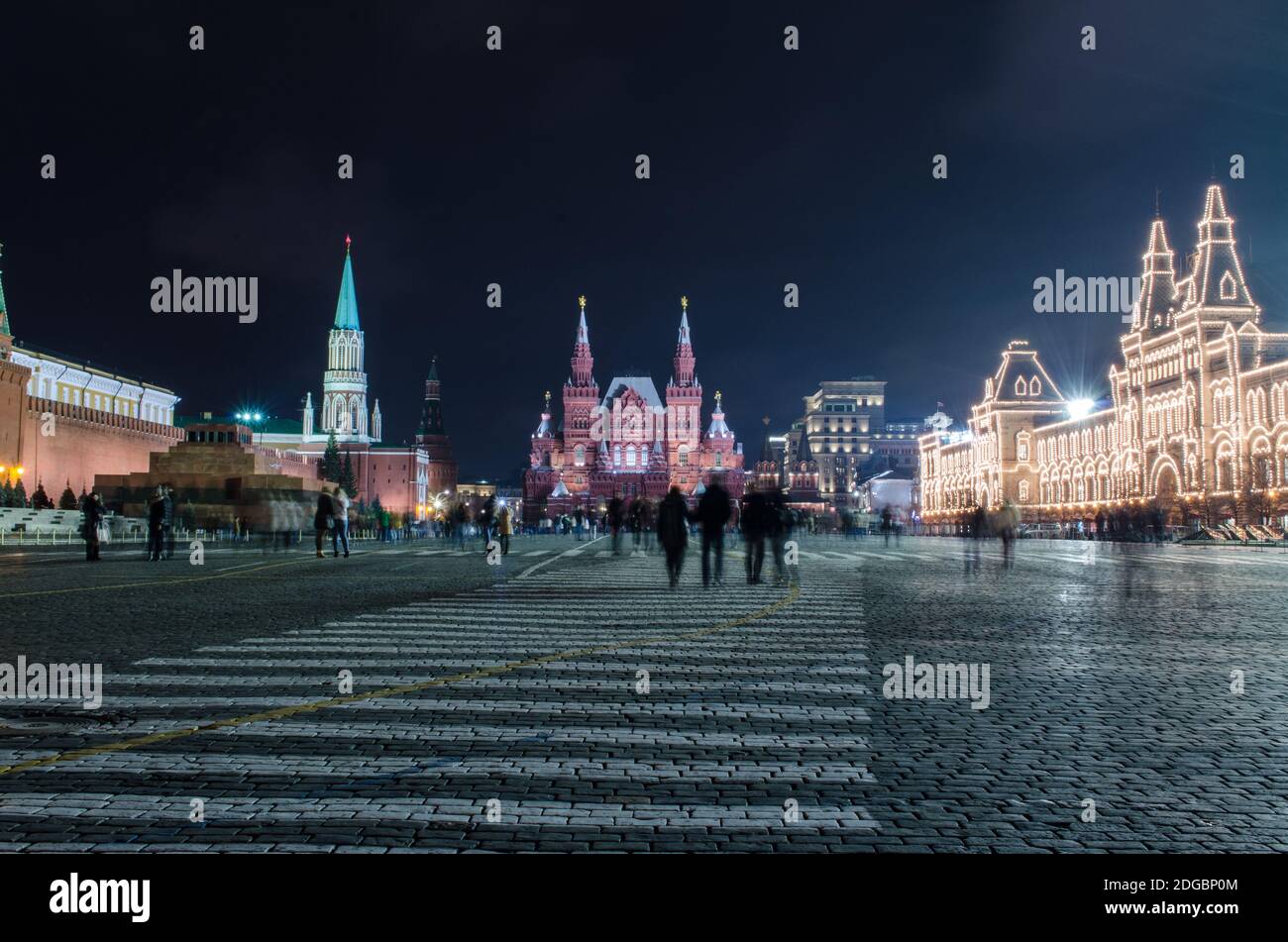 Red Square by night Stock Photo