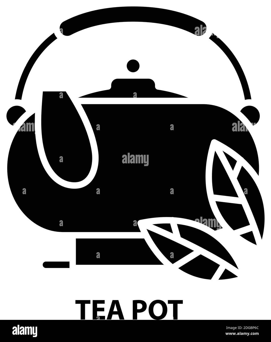 tea pot icon, black vector sign with editable strokes, concept