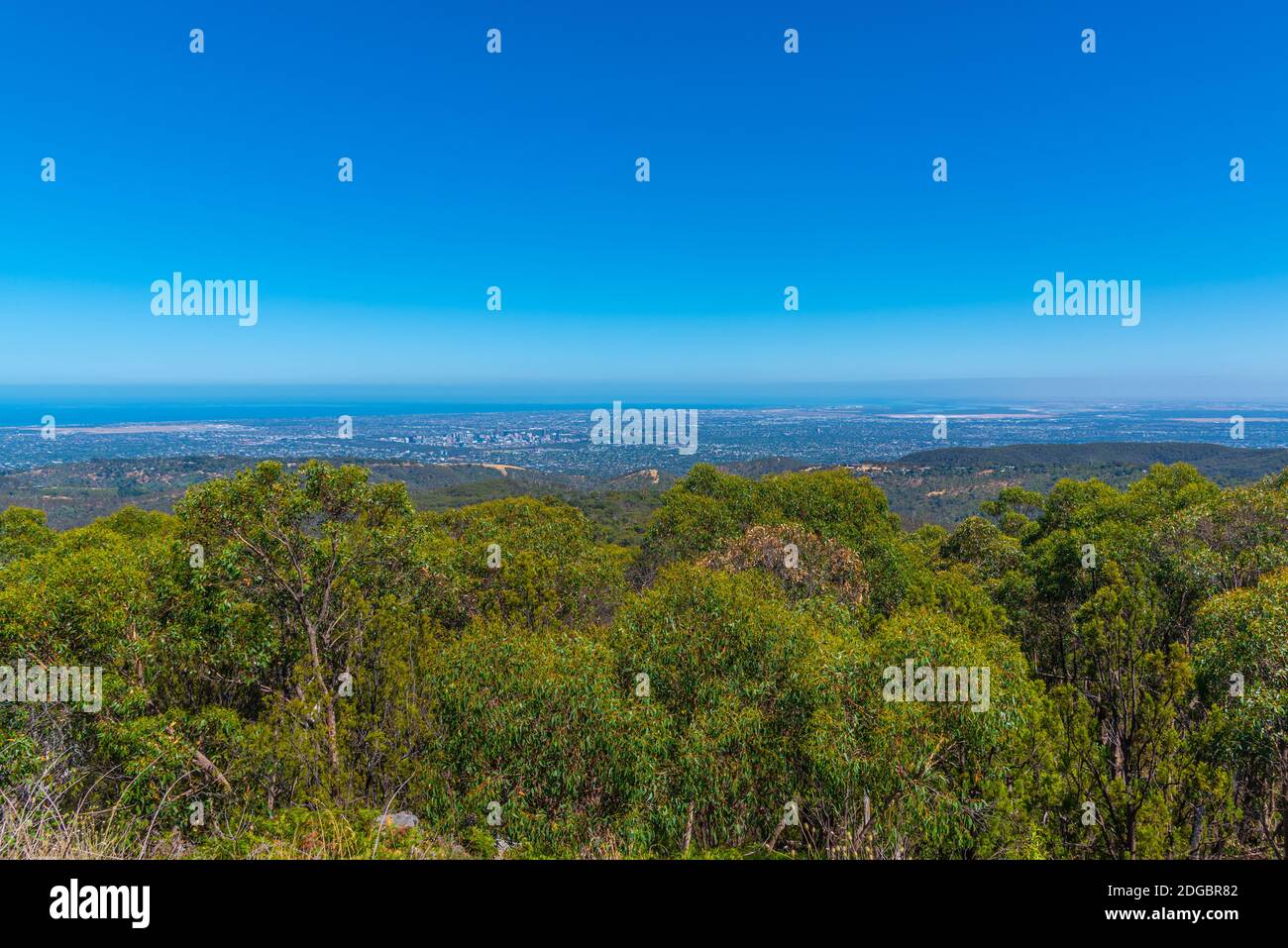 Aerial view of Adelaide from Mount Lofty, Australia Stock Photo