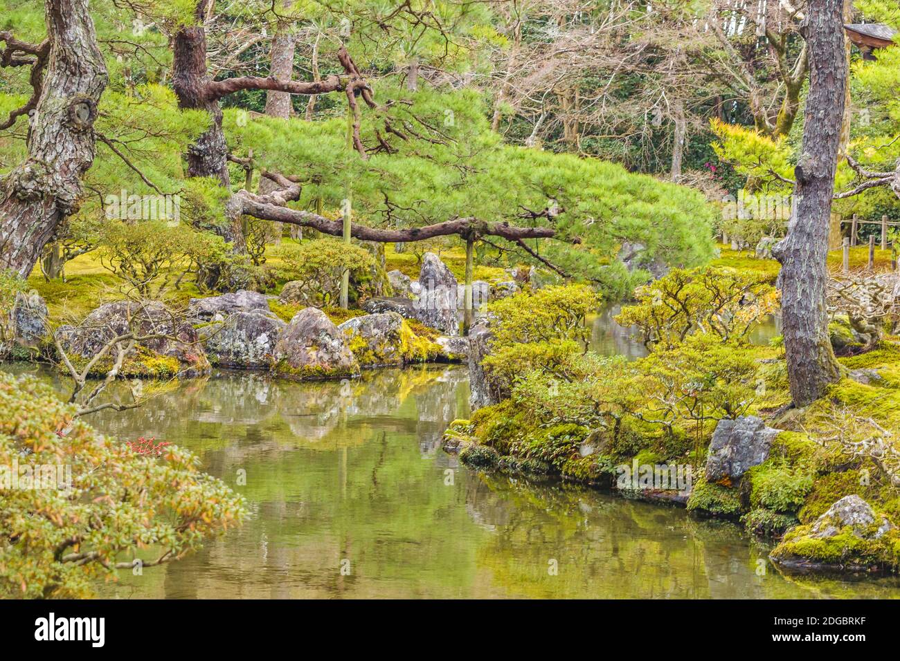 Ginkakuji Silver Pavilion Garden, Kyoto, Japan Stock Photo