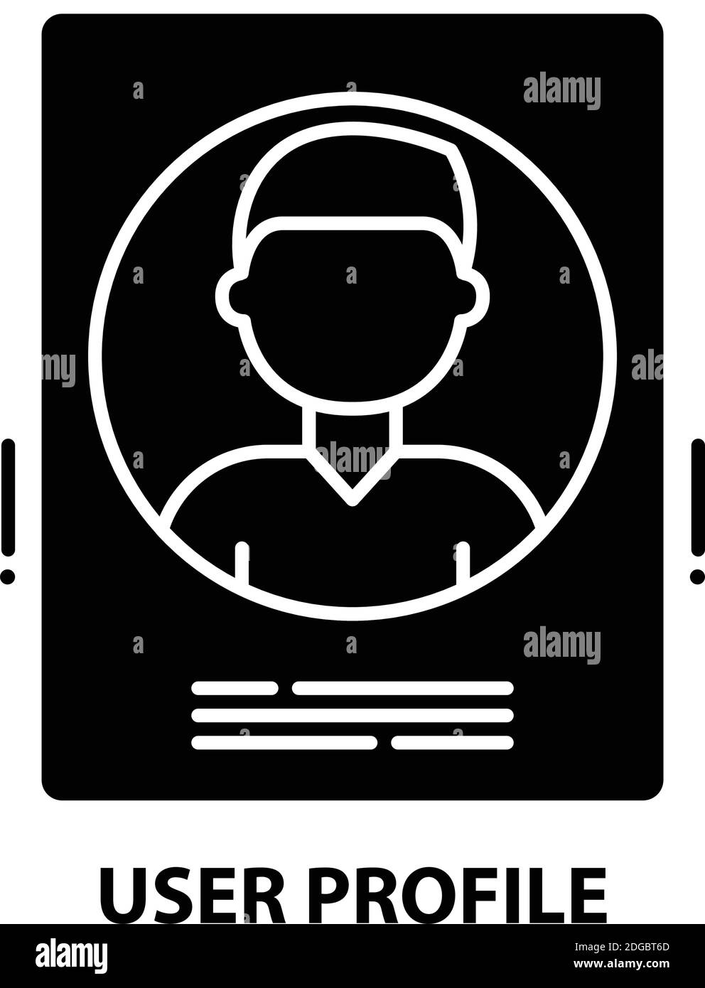 user profile icon, black vector sign with editable strokes, concept ...