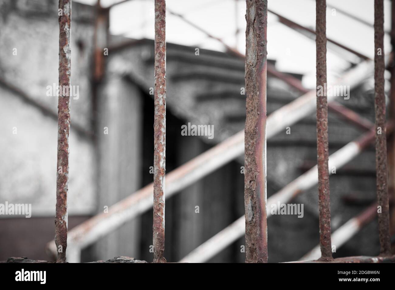 rusty railing of a ruin Stock Photo - Alamy