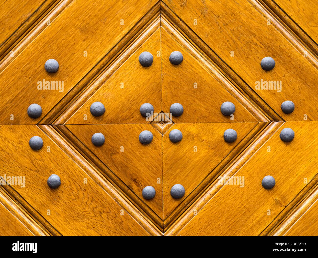 Stacked Rivets Light wooden texture stacked of boards drawing of a diamond with iron ...