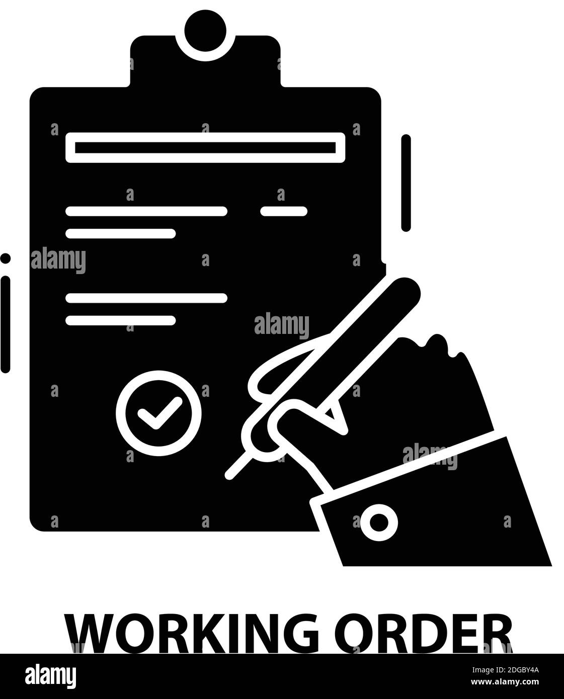 Working order symbol icon black vector sign with editable strokes