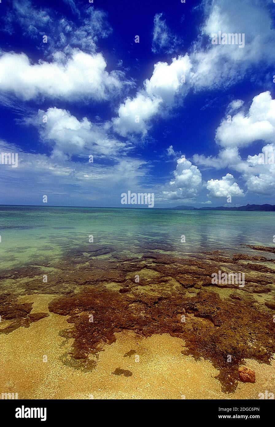 Yonehara Beach, Low Tide, Ishigaki, Yahema Islands, Ryukyu Islands, Okinawa, Japan Stock Photo