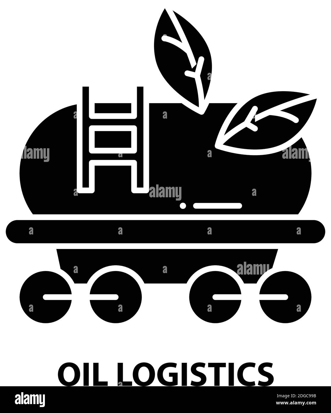 oil logistics icon, black vector sign with editable strokes, concept illustration Stock Vector