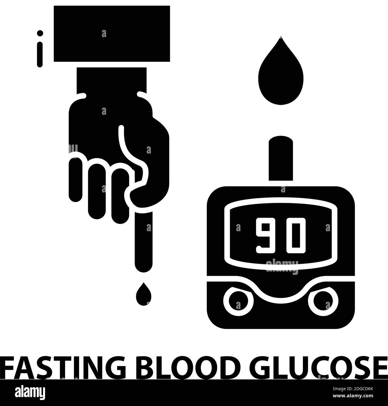 blood glucose icon, black vector sign with editable strokes, concept