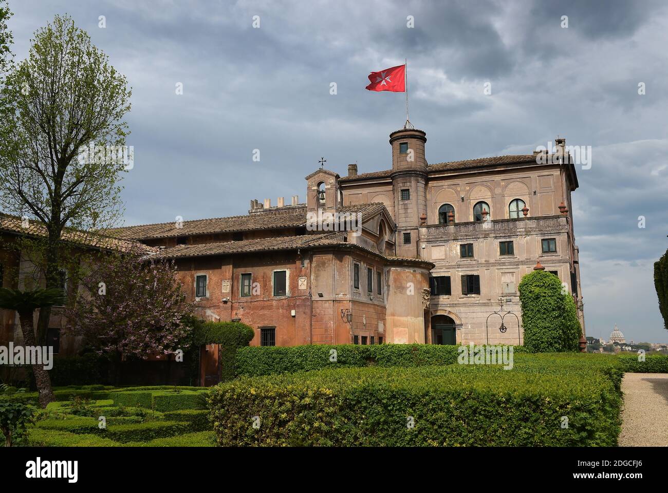 A view of the Knights of Malta's headquarters, Villa Magistrale (Villa
