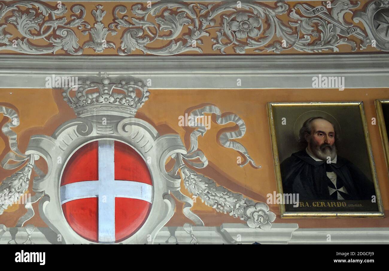 A portrait of Blessed Fra' Gerard, the Order of Malte's founder in the