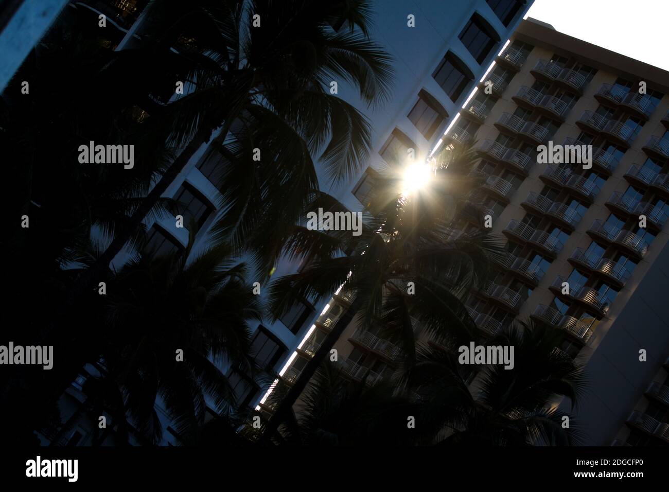 Sunlight high-rise building Stock Photo - Alamy