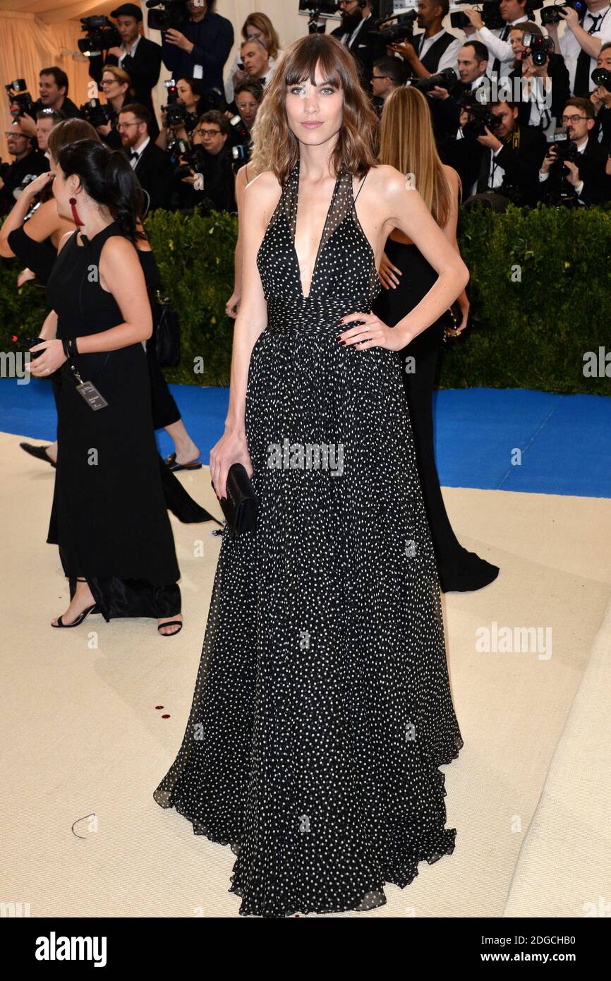 Alexa Chung arriving at the Costume Institute Benefit Gala at the  Metropolitan Museum of Art, New York, celebrating the opening of PUNK Chaos  to Couture Stock Photo