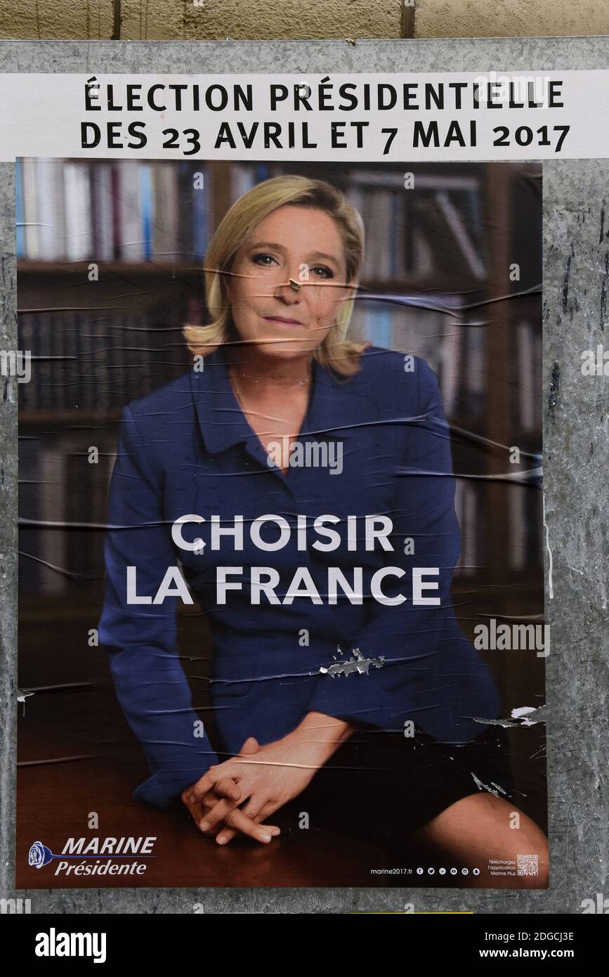 A presidential campaign poster shows farright candidate Marine Le Pen