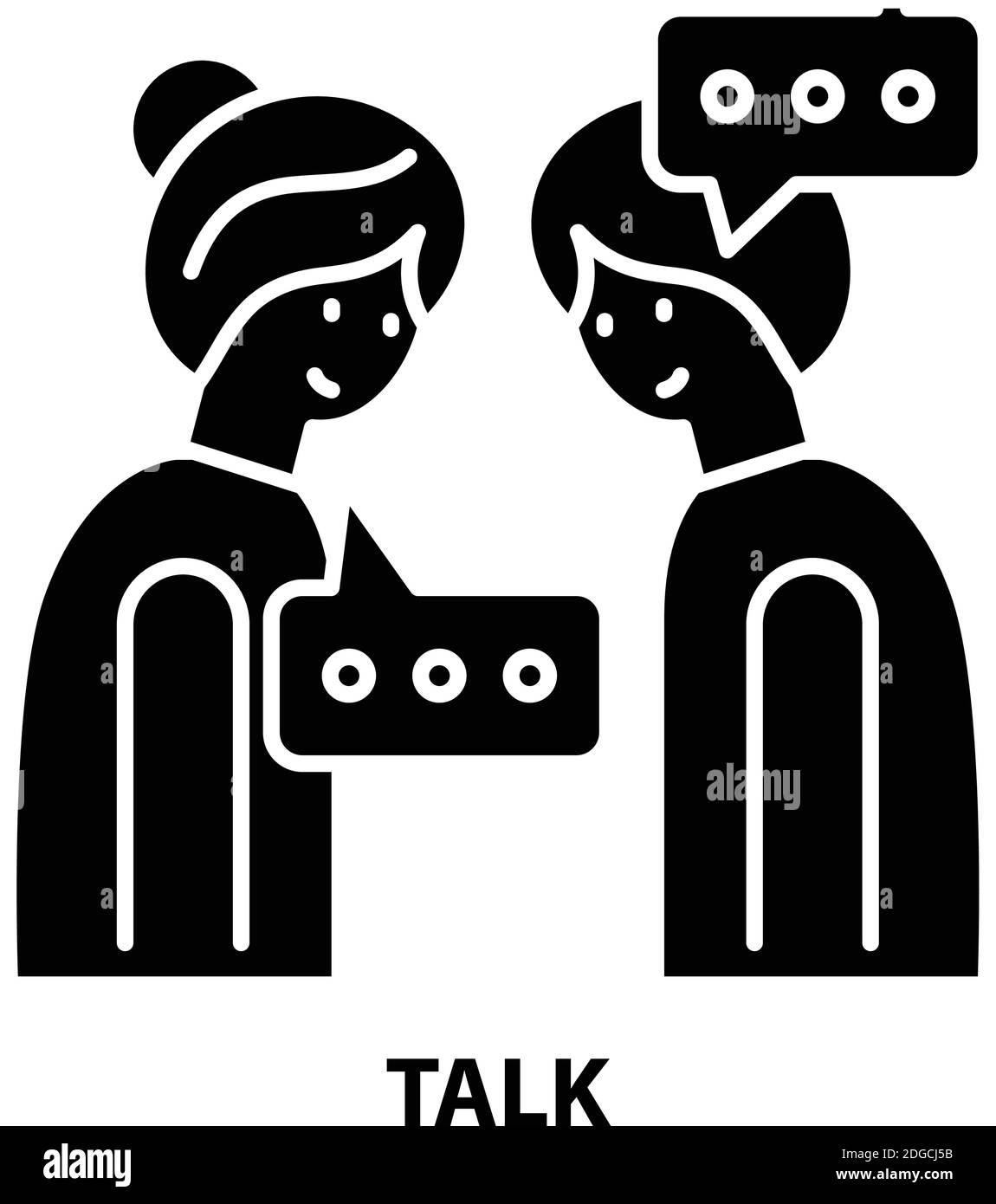 talk icon, black vector sign with editable strokes, concept