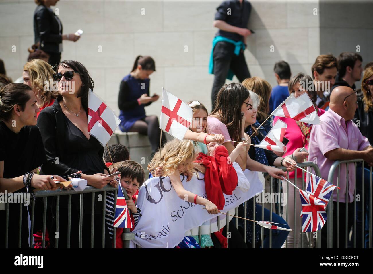 LUXEMBOURG  OUT - The Duchess of Cambridge arriving with Crown Princess Stephanie at MUDAM (Musze d'Art Moderne) during a day of visits in Luxembourg where she is attending commemorations marking the 150th anniversary 1867 Treaty of London, that confirmed the country's independence and neutrality, Luxembourg on May 11, 2017. Photo by ABACAPRESS.COM Stock Photo