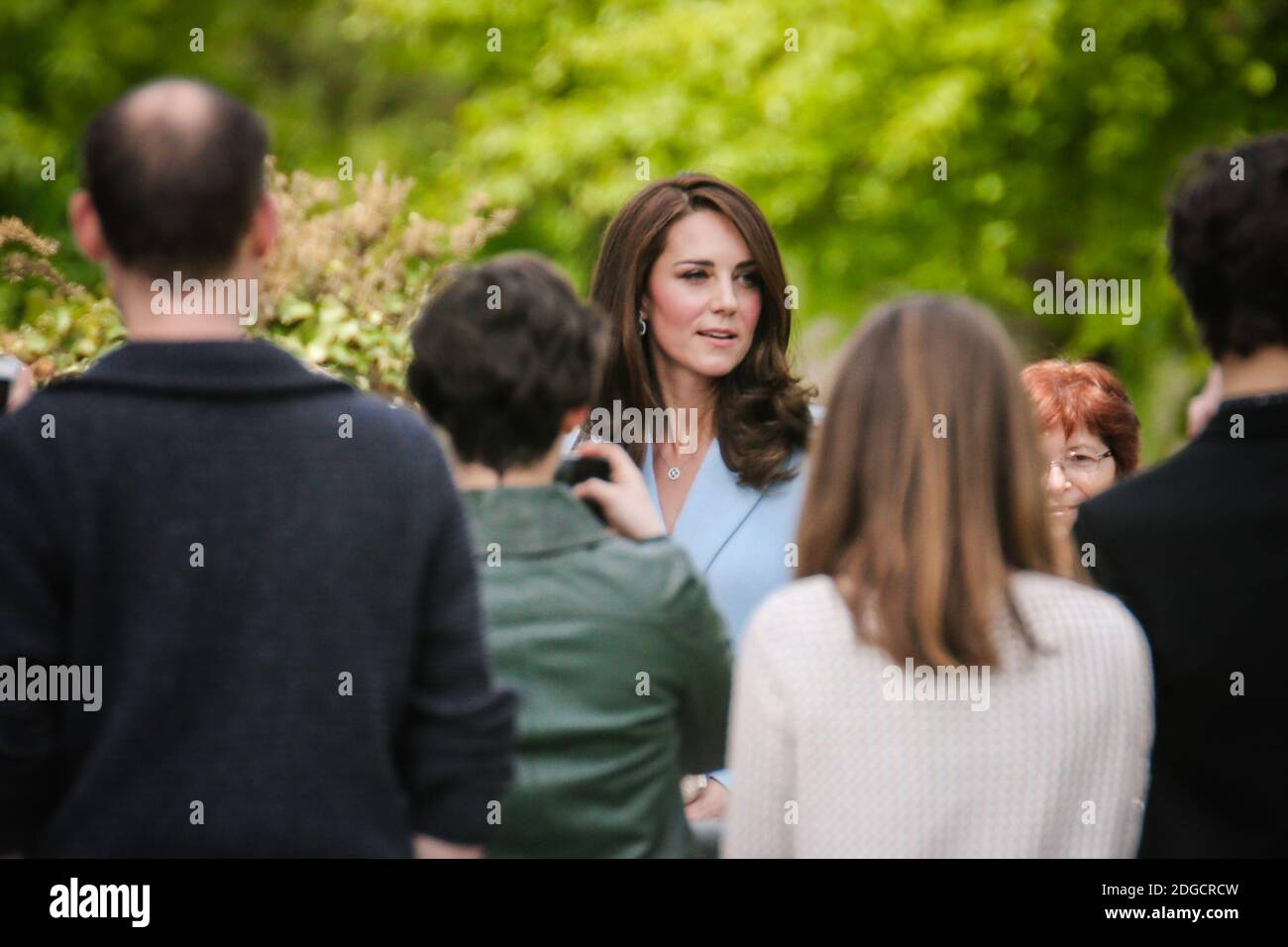LUXEMBOURG  OUT - The Duchess of Cambridge arriving with Crown Princess Stephanie at MUDAM (Musze d'Art Moderne) during a day of visits in Luxembourg where she is attending commemorations marking the 150th anniversary 1867 Treaty of London, that confirmed the country's independence and neutrality, Luxembourg on May 11, 2017. Photo by ABACAPRESS.COM Stock Photo