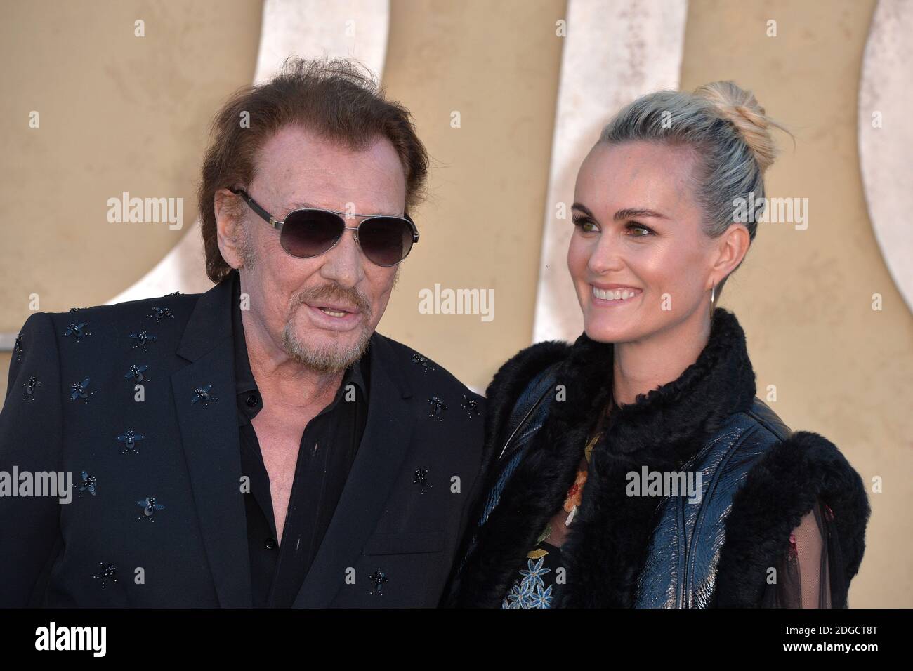 File photo : Johnny Hallyday and Laeticia Hallyday attend the Christian Dior Cruise 2018 on May 11th, 2017 in Calabasas, California. France's biggest rock star Johnny Hallyday has died from lung cancer, his wife says. He was 74. The singer - real name Jean-Philippe Smet - sold about 100 million records and starred in a number of films. Photo by ABACAPRESS.COM Stock Photo