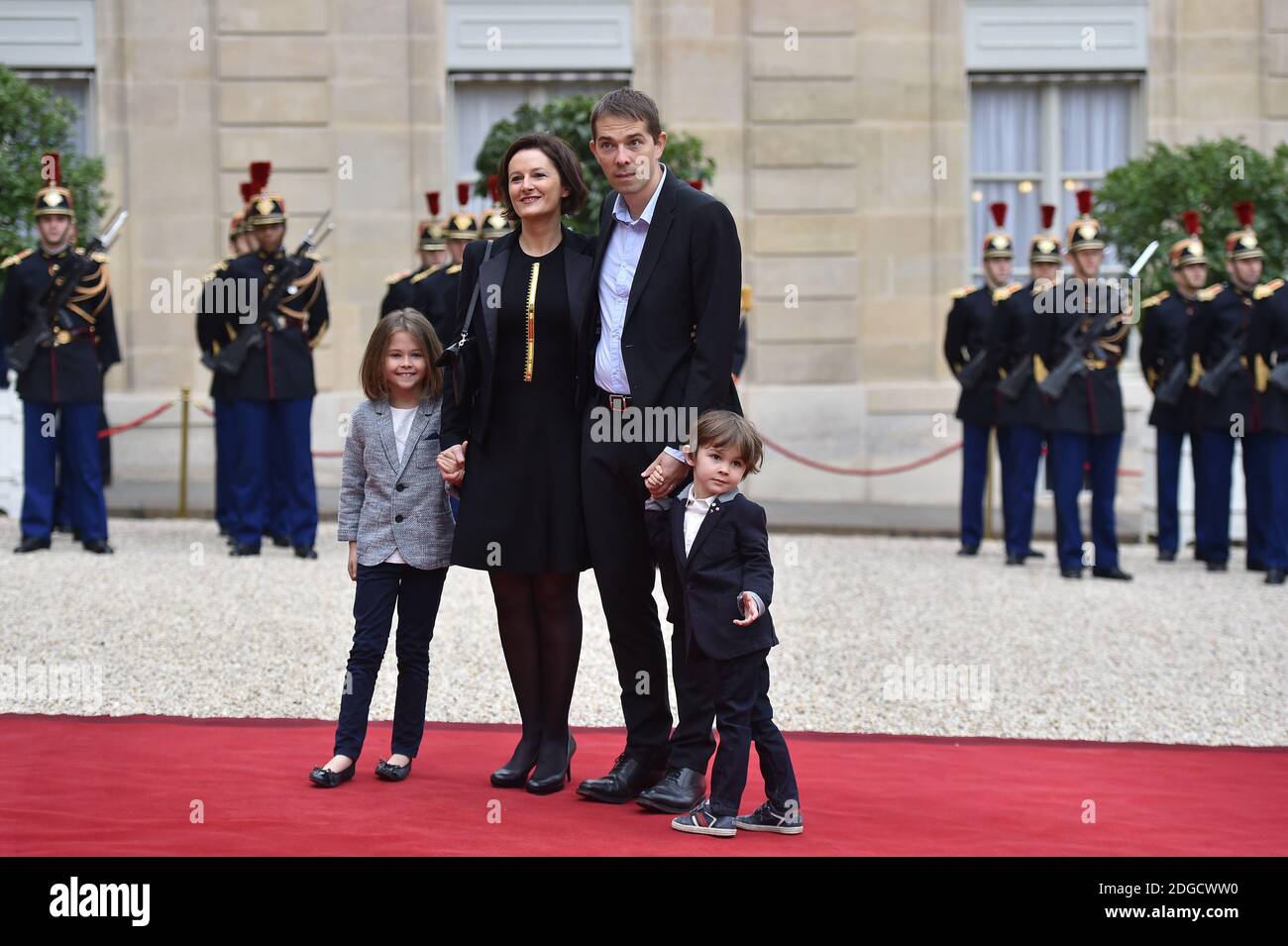 Sebastien Auziere, his wife Christelle Auziere with their children