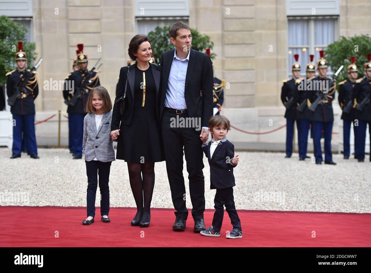 Sebastien Auziere, his wife Christelle Auziere with their children