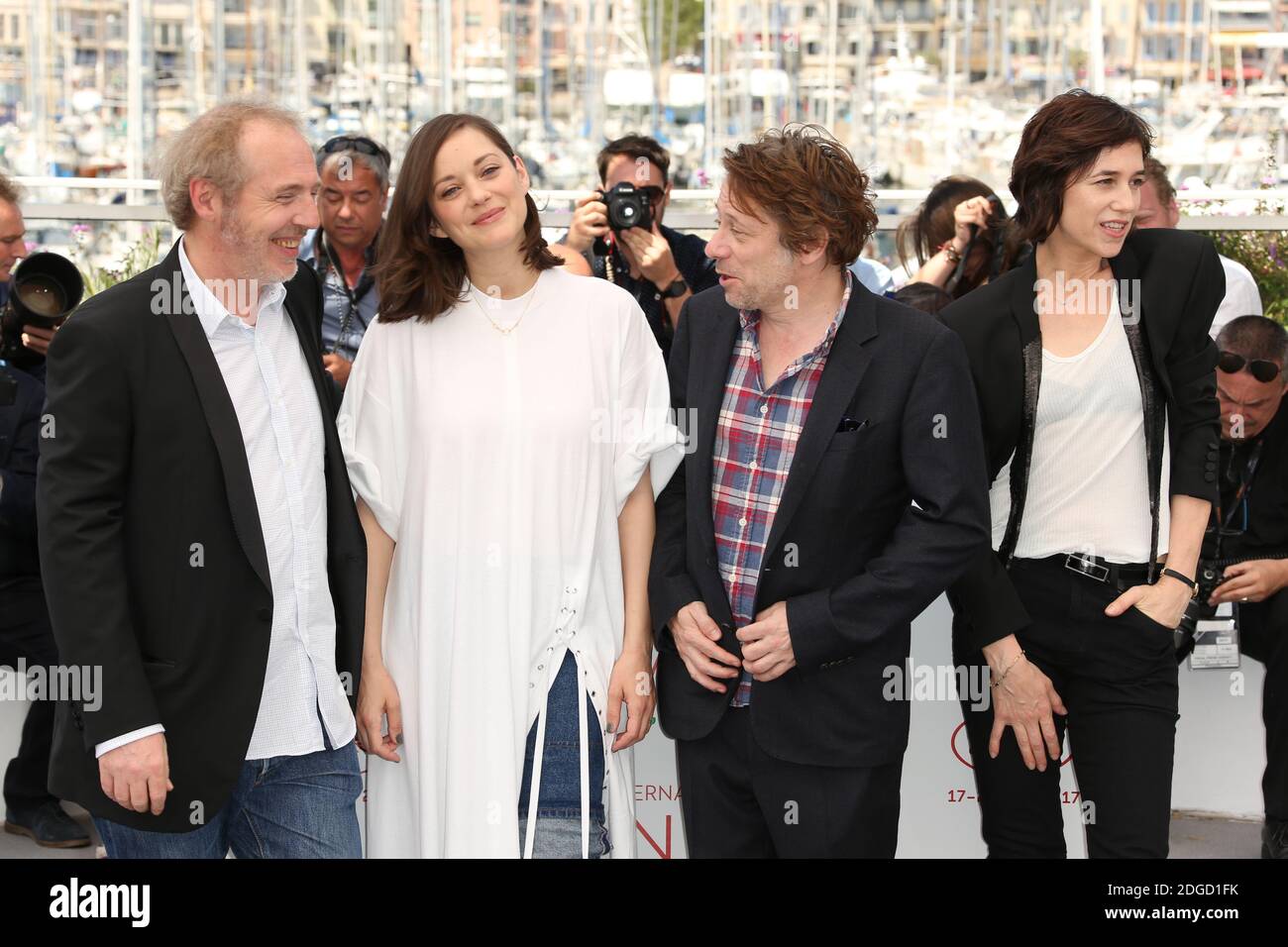 Director Arnaud Desplechin, Mathieu Amalric posing at Les Fantomes d'Ismael  photocall held at the Palais des Festivals in Cannes, France on May 17,  2017, as part of the 70th Cannes Film Festival.