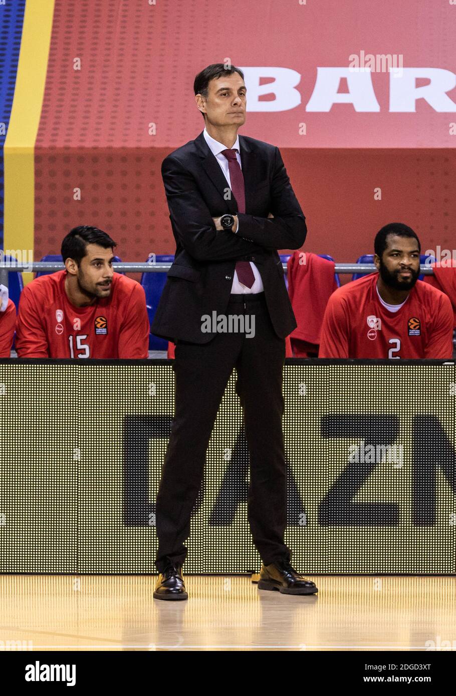Georgios Bartzokas, Head coach of Olympiacos Piraeus during the Turkish  Airlines EuroLeague basketball match between Fc Barcel / LM Stock Photo -  Alamy